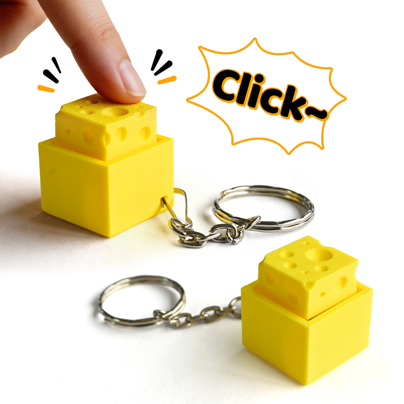 3D Printing Objects - Drukowany w 3D serowy brelok do