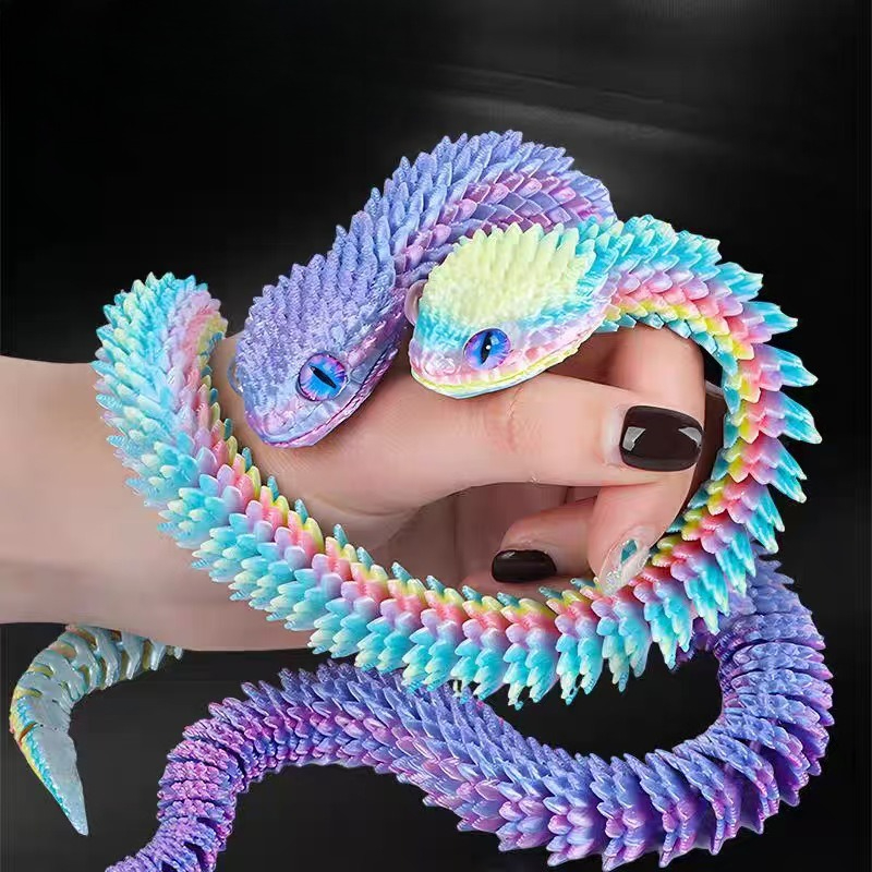 3D Printing Fidget Toys - Nowy, realistyczny model węża drukowany w