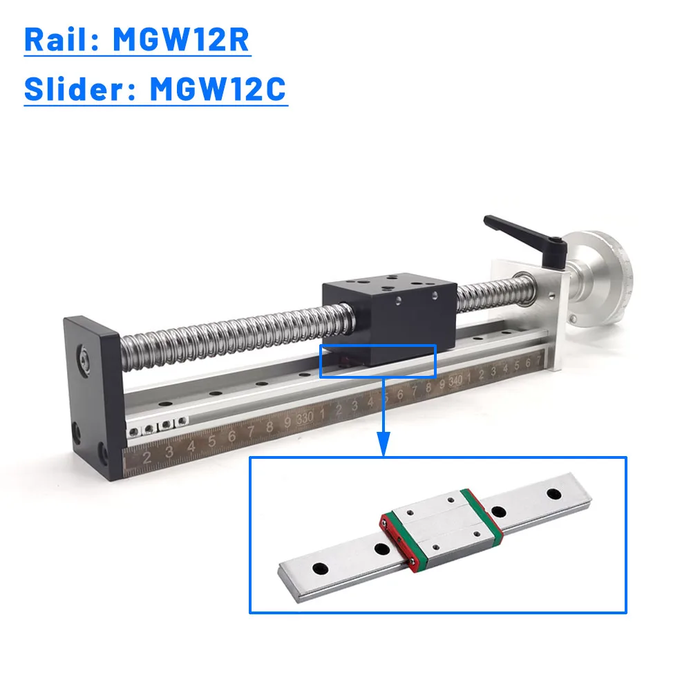 Linear Guide Rail - Stół przesuwny z napędem ręcznym, skok