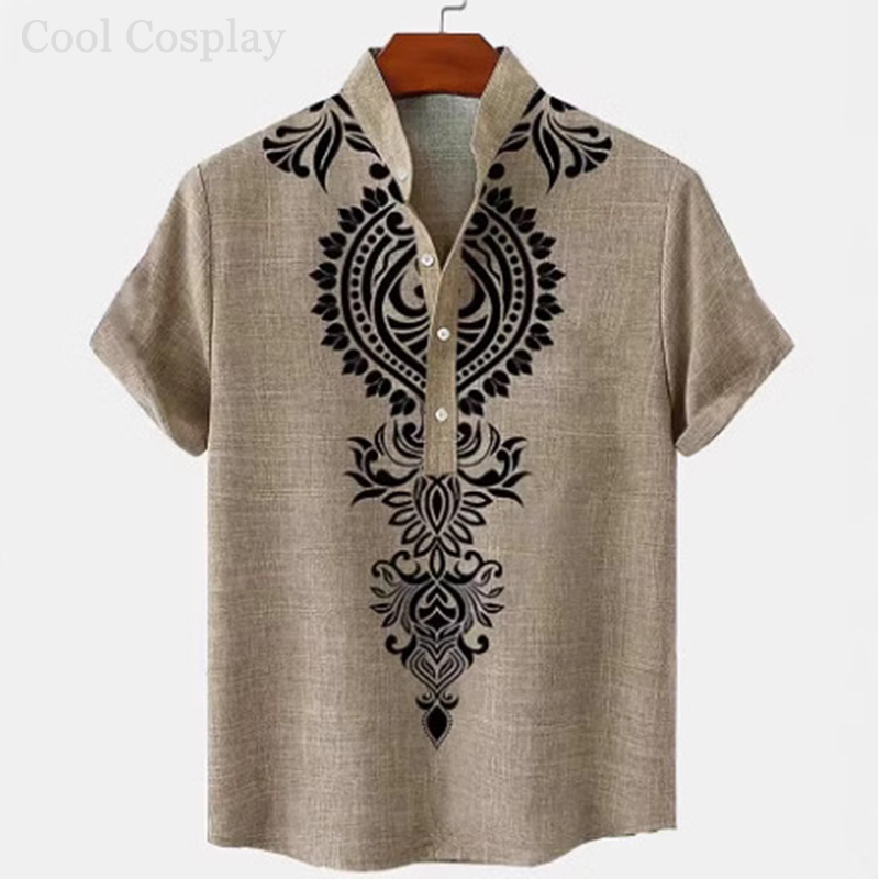 Męskie koszulki retro Henley z – 3D Printing Quality recenzja i cena
